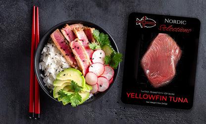 Yellowfin Tuna (Ahi) Steaks - Grade #1, Natural & Wild Caught (12oz portion) - Nordic Catch